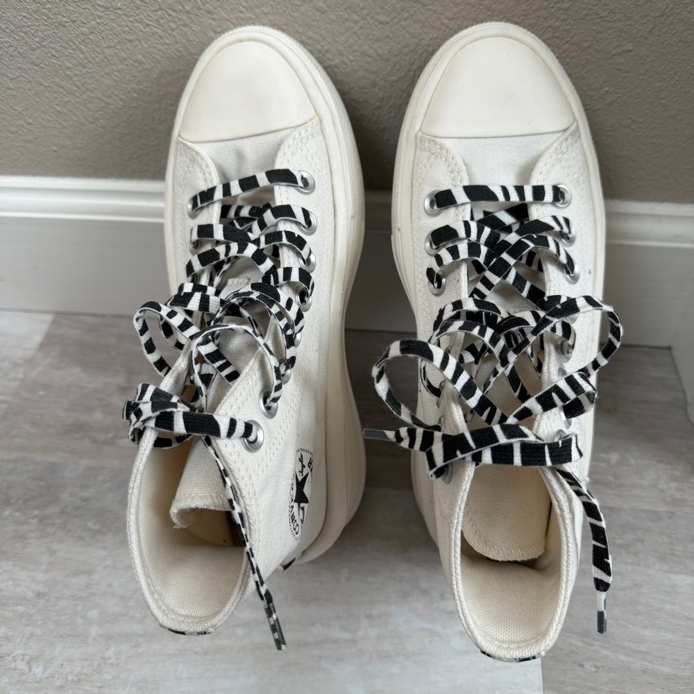 CONVERSE Zebra laces White platform sneakers